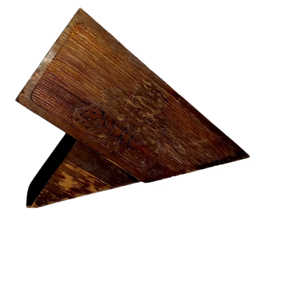 Vintage Strawberry Wood Knife Block 7 Slot Dark Cherry Wood kitchen storage